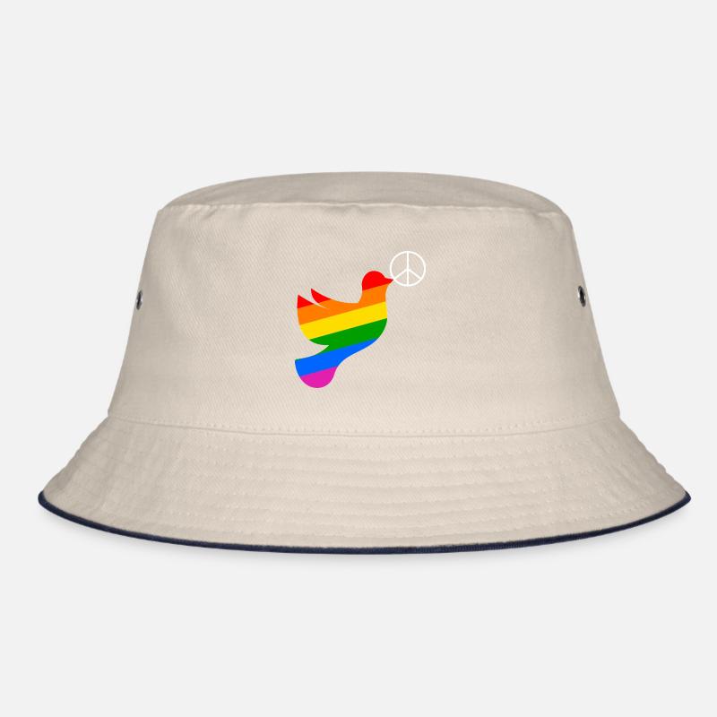 Friedenstaube Regenbogenfahne Peace Bucket Hat