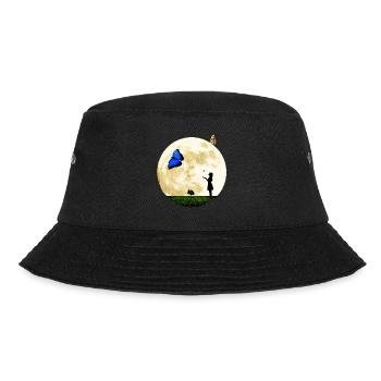 Girl in the moon with butterflies - Bucket Hat - black - Front - Lela (165cm)