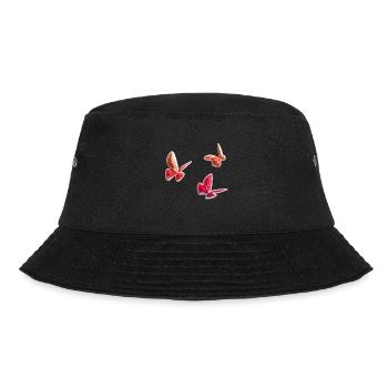 rote schmetterlinge schmetterling tiere tier symbo - Bucket Hat - Schwarz - Vorne - Lela (165cm)