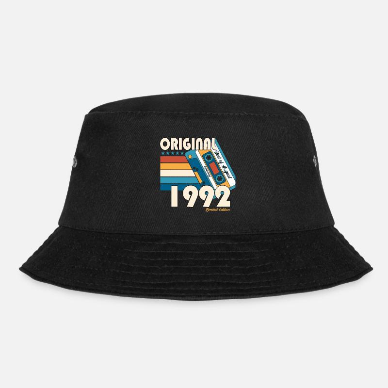 Jahrgang 1992 30. Geburtstag Geschenk August Fun - Bucket Hat - Schwarz