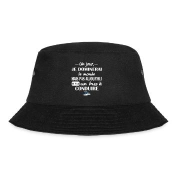 Un jour je dominerai le monde t-shirt chauffeurbus - Bob - noir - Devant - Lela (165cm)