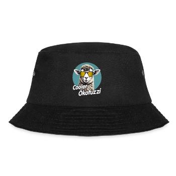 Cooler Ökofuzzi - lustiges Ökodesign Schafhaltung - Bucket Hat - Schwarz - Vorne - Lela (165cm)