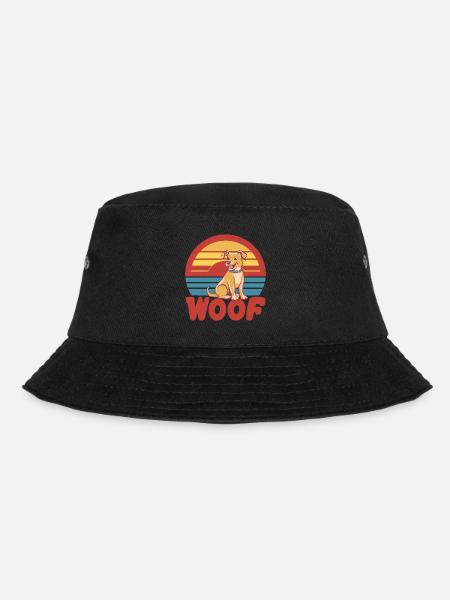 Retro Sunset Vintage Dog - Bucket Hat - black