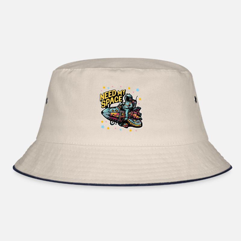 Need my place Spaceman with spaceship Bucket Hat