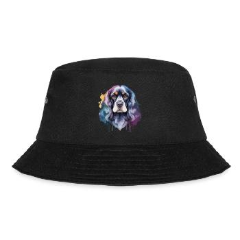 Cocker Spaniel Hund Cool Bunt Niedlich - Bucket Hat - Schwarz - Vorne - Lela (165cm)