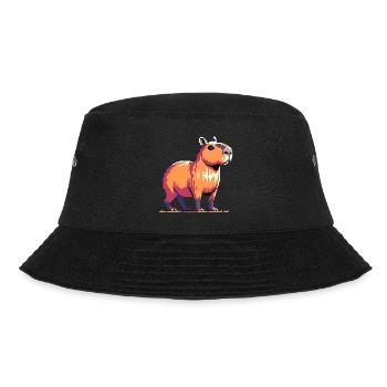 Geek Pixel Art Capybara - Bucket Hat - black - Front - Lela (165cm)
