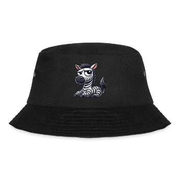 Zebra Cartoon Funny Bull Comic - Bucket Hat - black - Front - Lela (165cm)