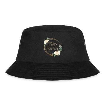 Team Braut! Blumen Kranz Rosen personalisierbar - Bucket Hat - Schwarz - Vorne - Lela (165cm)