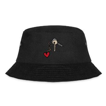 Key to Heart Keychain Engagement Couple - Bucket Hat - black - Front - Lela (165cm)