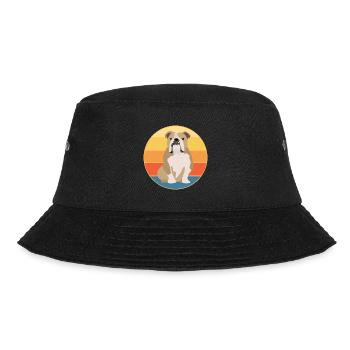 Bulldog Dog Breed Vintage Retro Sunset - Bucket Hat - black - Front - Lela (165cm)