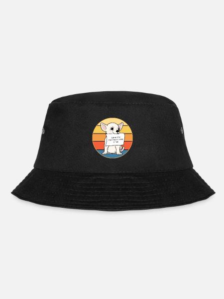 Nette Chihuahua Hunderasse Vintage Retro Sonnenuntergang - Bucket Hat - Schwarz