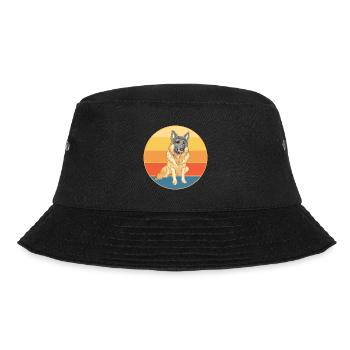 German Shepherd Dog Breed Vintage Retro Sunset - Bucket Hat - black - Front - Lela (165cm)
