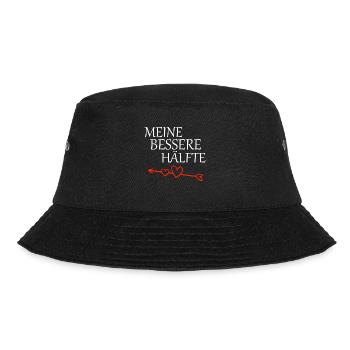 Partnershirt meine bessere Hälfte - Bucket Hat - Schwarz - Vorne - Lela (165cm)