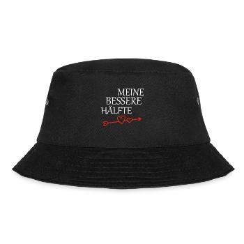 Partnershirt meine bessere Hälfte - Bucket Hat - Schwarz - Vorne - Lela (165cm)