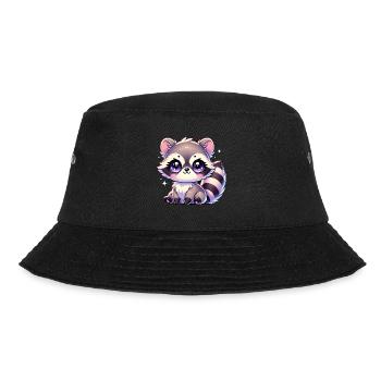 Super Cute Kawaii Baby Racoon - Bucket Hat - Schwarz - Vorne - Lela (165cm)