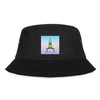 Der Yoga Frosch - Bucket Hat - Schwarz - Vorne - Lela (165cm)