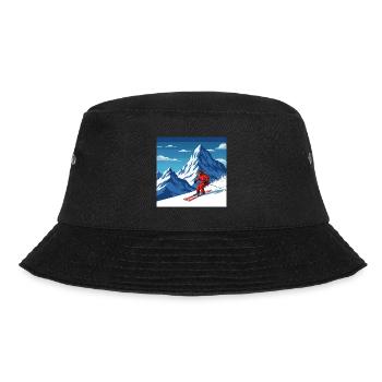 Fun on the slopes: skiing in the most beautiful mountains - Bucket Hat - black - Front - Lela (165cm)