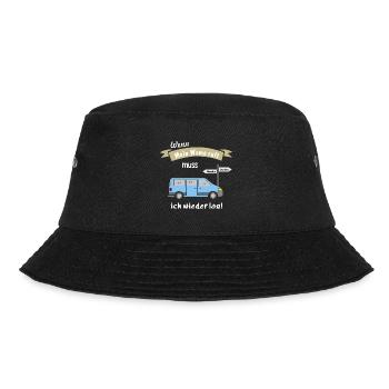 womo ruft campingbus - Bucket Hat - Schwarz - Vorne - Lela (165cm)