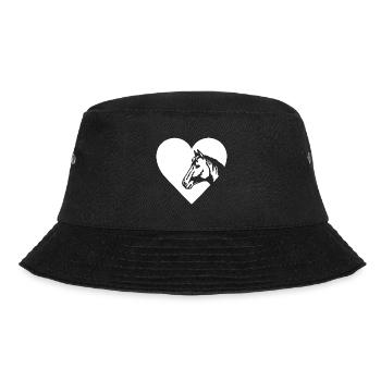 Pferd Reiten Reitsport Reiter Pony Pferdefreund - Bucket Hat - Schwarz - Vorne - Lela (165cm)