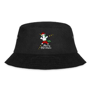 Merry Christmas Weihnachten Einhorn dabing - Bucket Hat - Schwarz - Vorne - Lela (165cm)