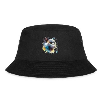 Watercolor Cat - Bucket Hat - black - Front - Lela (165cm)