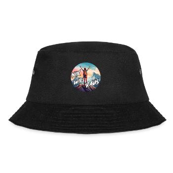 Nix wie raus in die Natur auf die Berge wandern - Bucket Hat - Schwarz - Vorne - Lela (165cm)