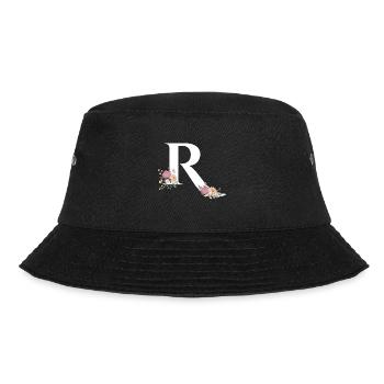 Floral Monogram I Capital Alphabet R I Letter - Bucket Hat - Schwarz - Vorne - Lela (165cm)