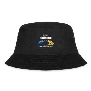 Ich mag Frösche und 3 Leute Pfeilgiftfrosch - Bucket Hat - Schwarz - Vorne - Lela (165cm)