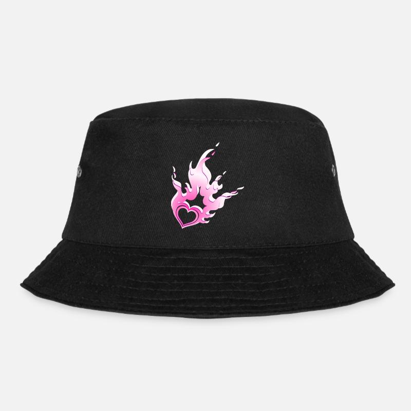 brennendes Herz - Bucket Hat - Schwarz