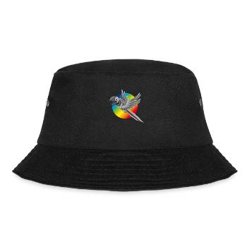 Papagei bunt fliegt Farbe Regenbogen Kinder comic - Bucket Hat - Schwarz - Vorne - Lela (165cm)