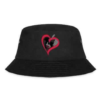 Haustiere 3 Herz groß big heart - Tierliebe Love - Bucket Hat - Schwarz - Vorne - Lela (165cm)