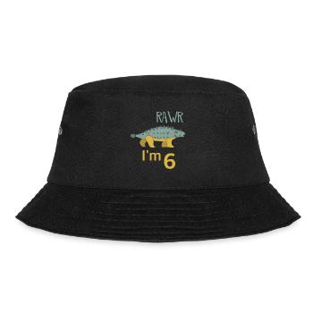 For the 6th birthday for boys Ankylosaurus - Bucket Hat - black - Front - Lela (165cm)