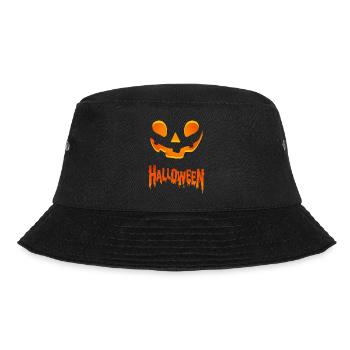 Terrifying Pumpkin. Halloween Scary T-Shirt - Bucket Hat - black - Front - Lela (165cm)
