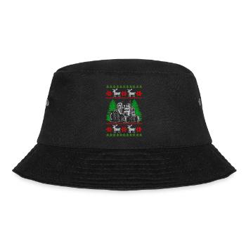 farmer tractor ugly christmas - Bucket Hat - Schwarz - Vorne - Lela (165cm)