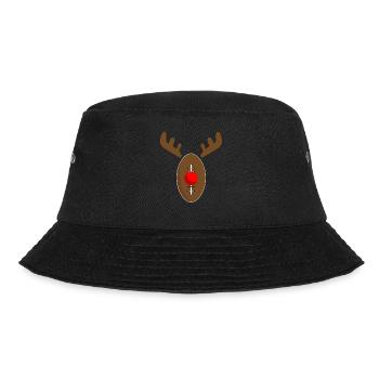 Reindeer Football Christmas - Rentier Football - Bucket Hat - Schwarz - Vorne - Lela (165cm)