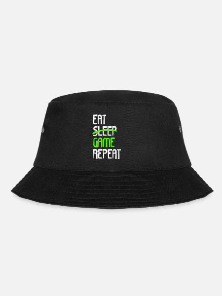 EAT SLEEP GAME REPEAT - Bucket Hat - Schwarz