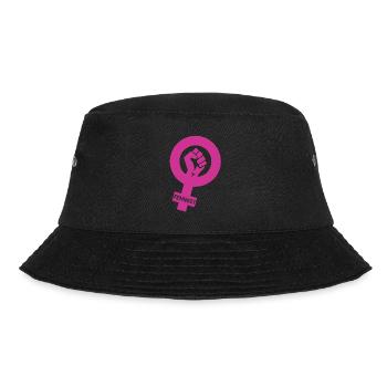 Feminist als Geschenk - Bucket Hat - Schwarz - Vorne - Lela (165cm)