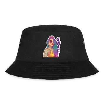 Swag girl with piercing and tattoo. - Bucket Hat - black - Front - Lela (165cm)