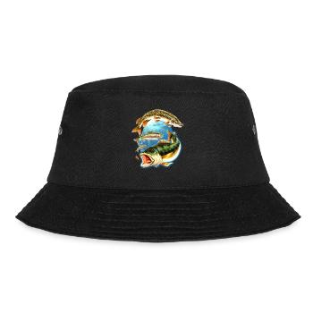 Angel Shirt Fishing 3 Fische getrennt - Bucket Hat - Schwarz - Vorne - Lela (165cm)