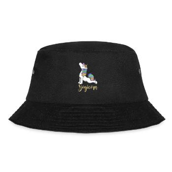 Yogicorn Shirt - Yoga Einhorn Geschenk - Bucket Hat - Schwarz - Vorne - Lela (165cm)