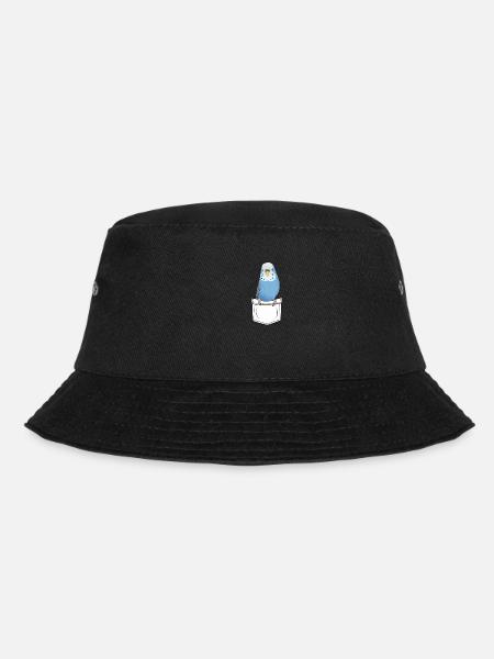 Wellensittich Brusttasche Geschenk Cartoon Kawaii - Bucket Hat - Schwarz