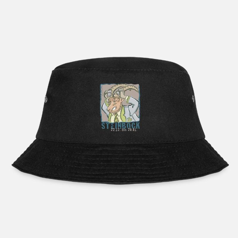 Sternzeichen - Steinbock - Bucket Hat - Schwarz
