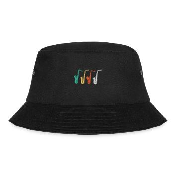 Saxophone - Vintage Retro Saxophonist Jazz Gift - Bucket Hat - black - Front - Lela (165cm)