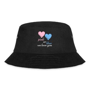 Pink Or Blue We Love Baby Geburt Schwangerschaft - Bucket Hat - Schwarz - Vorne - Lela (165cm)