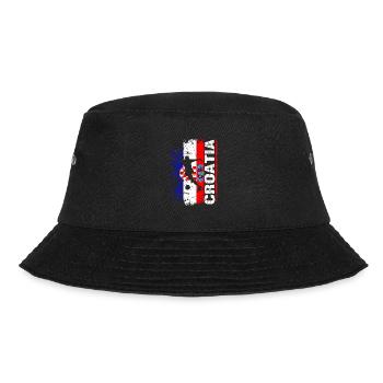 Kroatien Fussball Nationalmannschaft - Geschenk - Bucket Hat - Schwarz - Vorne - Lela (165cm)