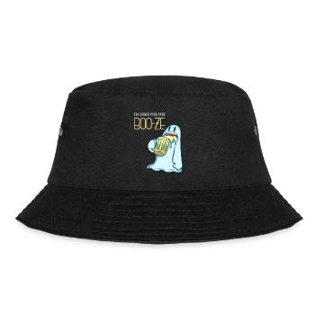 BOO - Geist - Gespenst - Bier - Party - Feiern - Bucket Hat - Schwarz - Vorne - Lela (165cm)