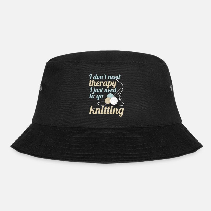 I dont need therapy i just need to go knitting - Bucket Hat - Schwarz