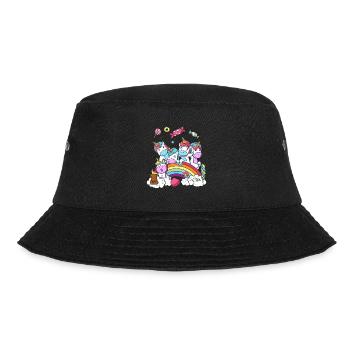 Geburtstag Geschenk Einhorn Party Tochter - Bucket Hat - Schwarz - Vorne - Lela (165cm)