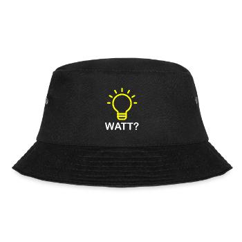 Watt? - Glühbirne Elektriker Lustig Geschenk - Bucket Hat - Schwarz - Vorne - Lela (165cm)
