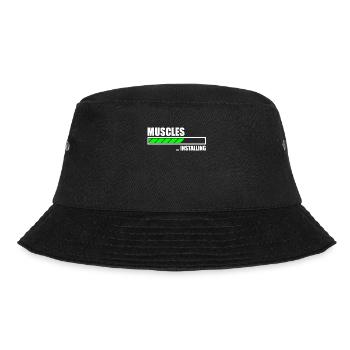 Installing Muscles Funny Gym - Bucket Hat - Schwarz - Vorne - Lela (165cm)